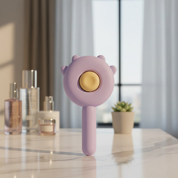 FurGlide Pet Hair Brush with Push to Release Hair Button — Purple
